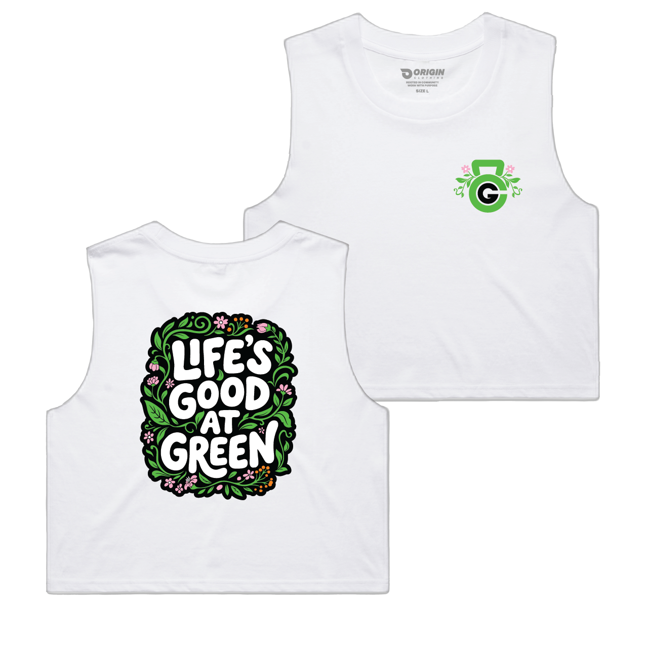 CrossFit Green Lifes Good Staple Crop Tank