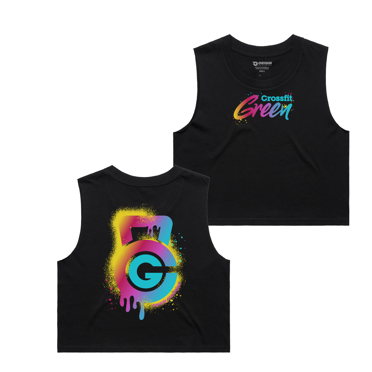 CrossFit Green x Origin Graffiti Ladies Crop Tank