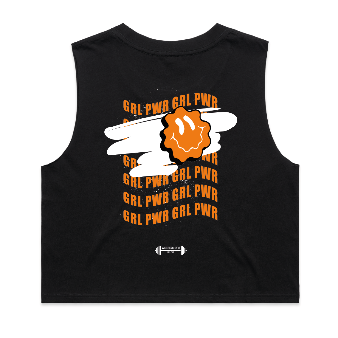 Webbers Gym wavy 'GRL PWR' crop tank
