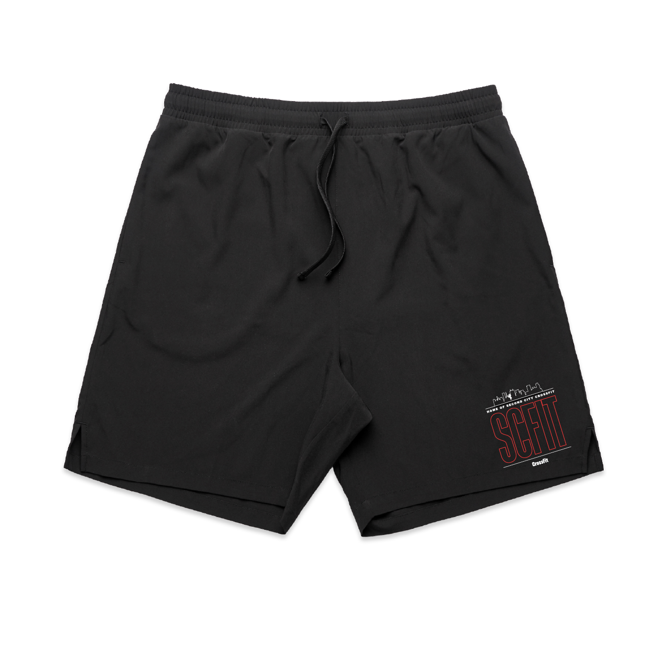 SCFIT Mens Active Shorts Skyline Logo