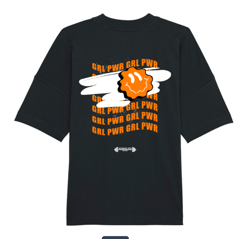 Webbers Gym wavy 'GRL PWR' oversized tee