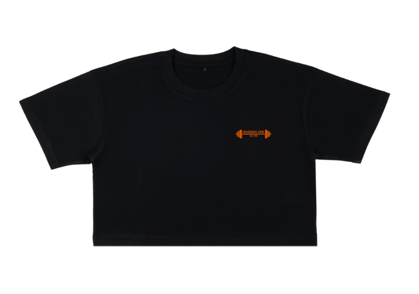 Webbers Gym wavy 'GRL PWR' crop tee