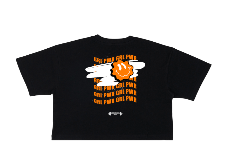 Webbers Gym wavy 'GRL PWR' crop tee