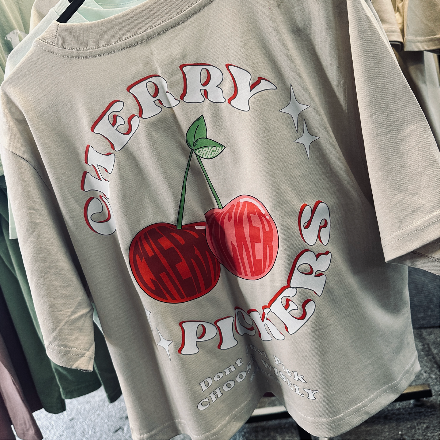 Cherry Pickers Crop Tee