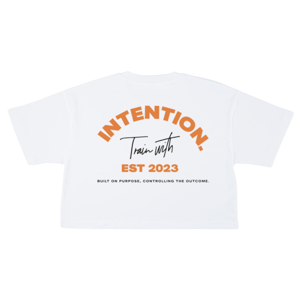 INTENTION. Cropped 'Train with Intention' Tee