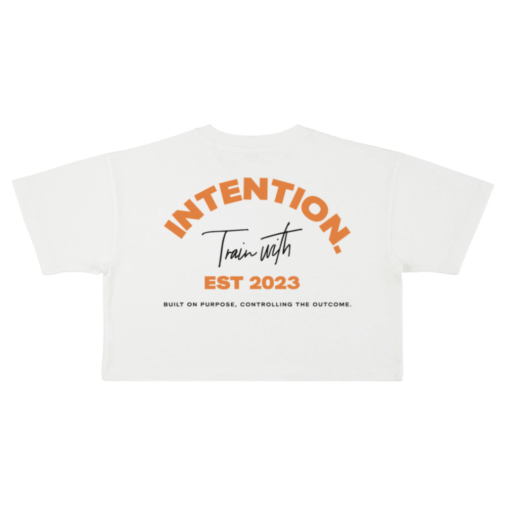 INTENTION. Cropped 'Train with Intention' Tee