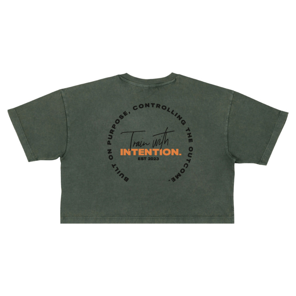 INTENTION. Cropped 'Built on Purpose' Tee