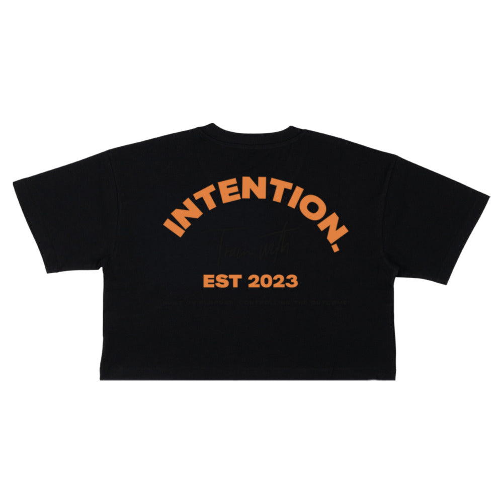 INTENTION. Cropped 'Train with Intention' Tee