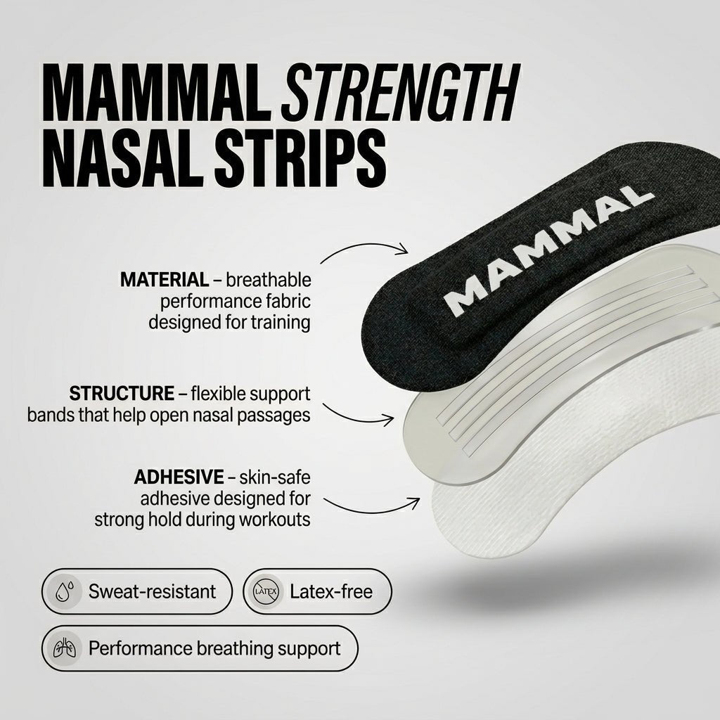 Mammal Nasal Tape Strips - Performance Breathing Support (30 Pack) - Exercise & Rest
