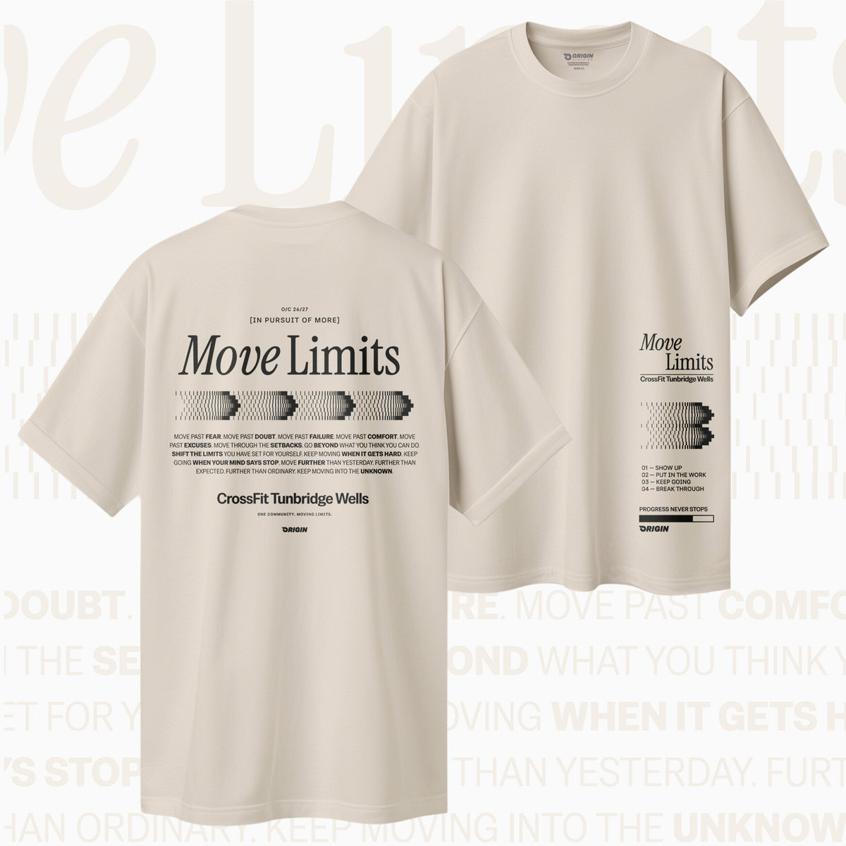 CrossFit Tunbridge Wells Move Limits A/W26 Drift Oversize Tee