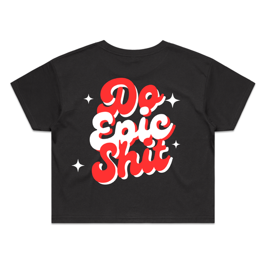 CrossFit Luths Do Epic Shit Red Ladies Crop Tee