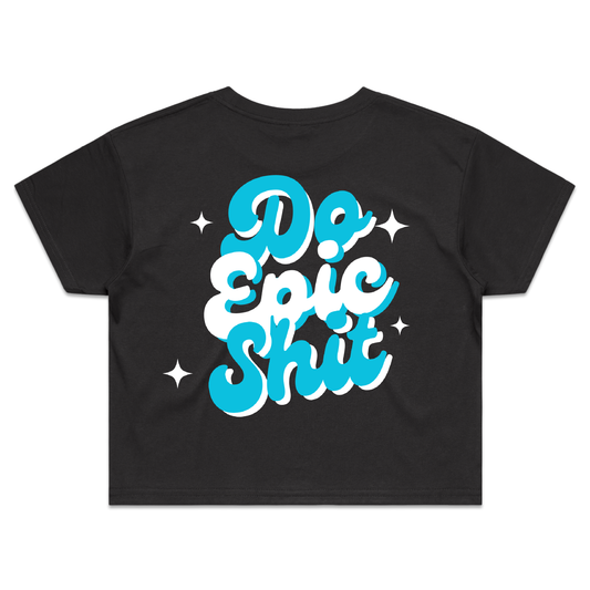 CrossFit Luths Do Epic Shit Blue Ladies Crop Tee