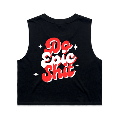 CrossFit Luths Do Epic Shit Red Ladies Crop Tank