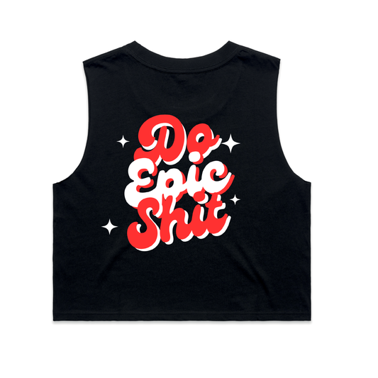 CrossFit Luths Do Epic Shit Red Ladies Crop Tank