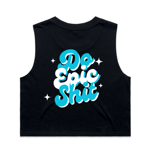 CrossFit Luths Do Epic Shit Blue Ladies Crop Tank