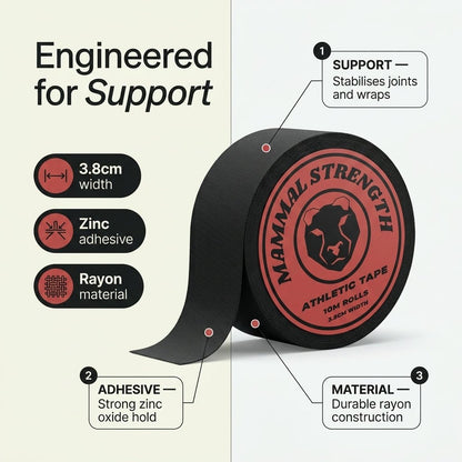 Athletic Sports Tape - Zinc Oxide Rayon Tape 10M x 3.8cm