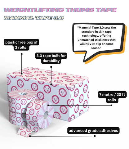 Mammal Tape - 7-Metre - White/Pink - SPEC 3.0 (3 pack)