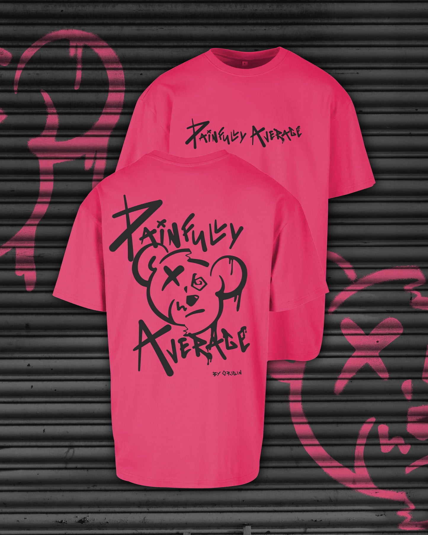 NEW Painfully Average Pink Edt. Core Oversized Bear Tee