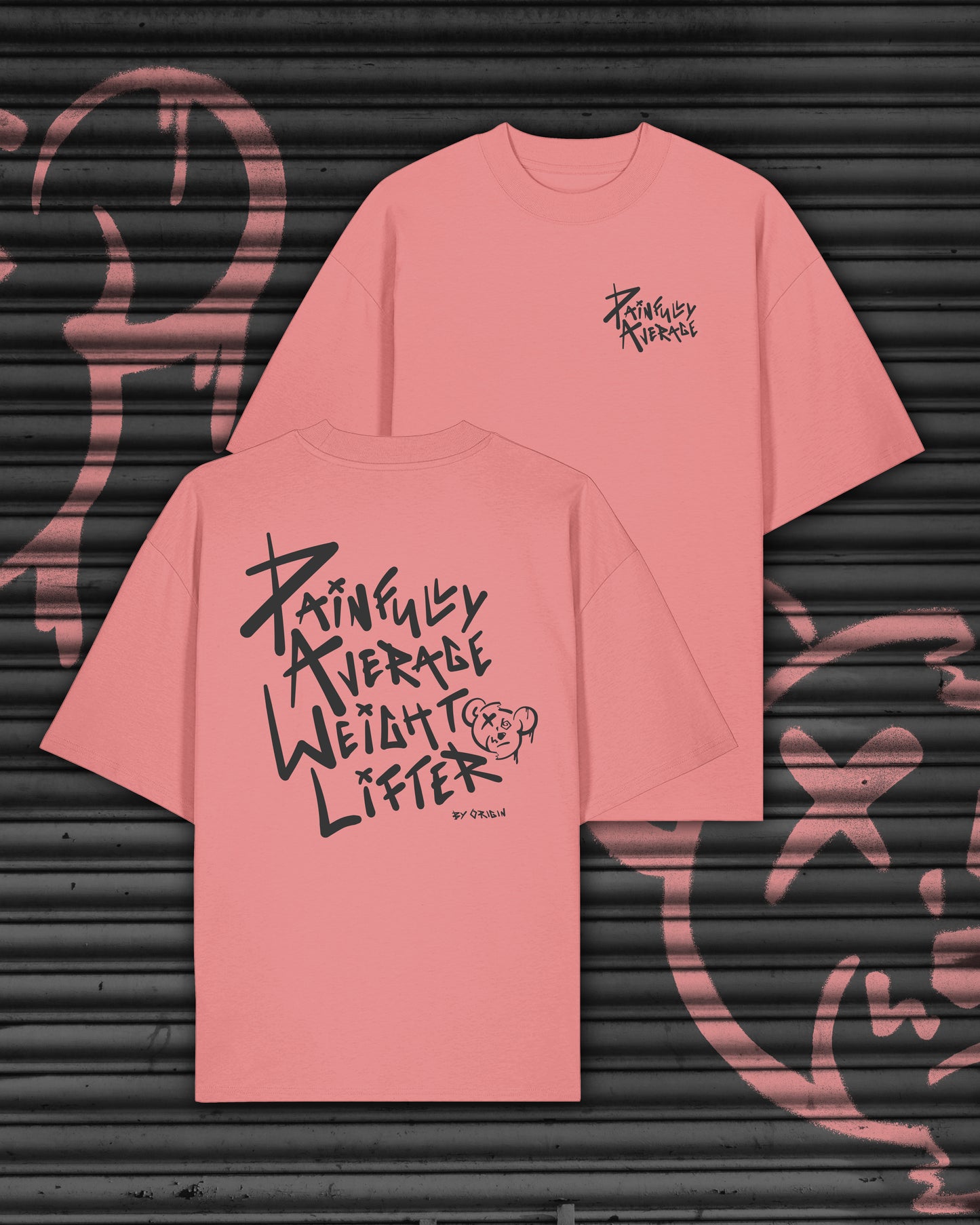 NEW Painfully Average Pink Edt. Apex Oversized Text Tee