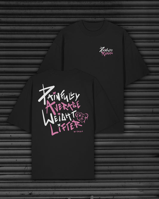 NEW Painfully Average Pink Edt. Apex Oversized Text Tee