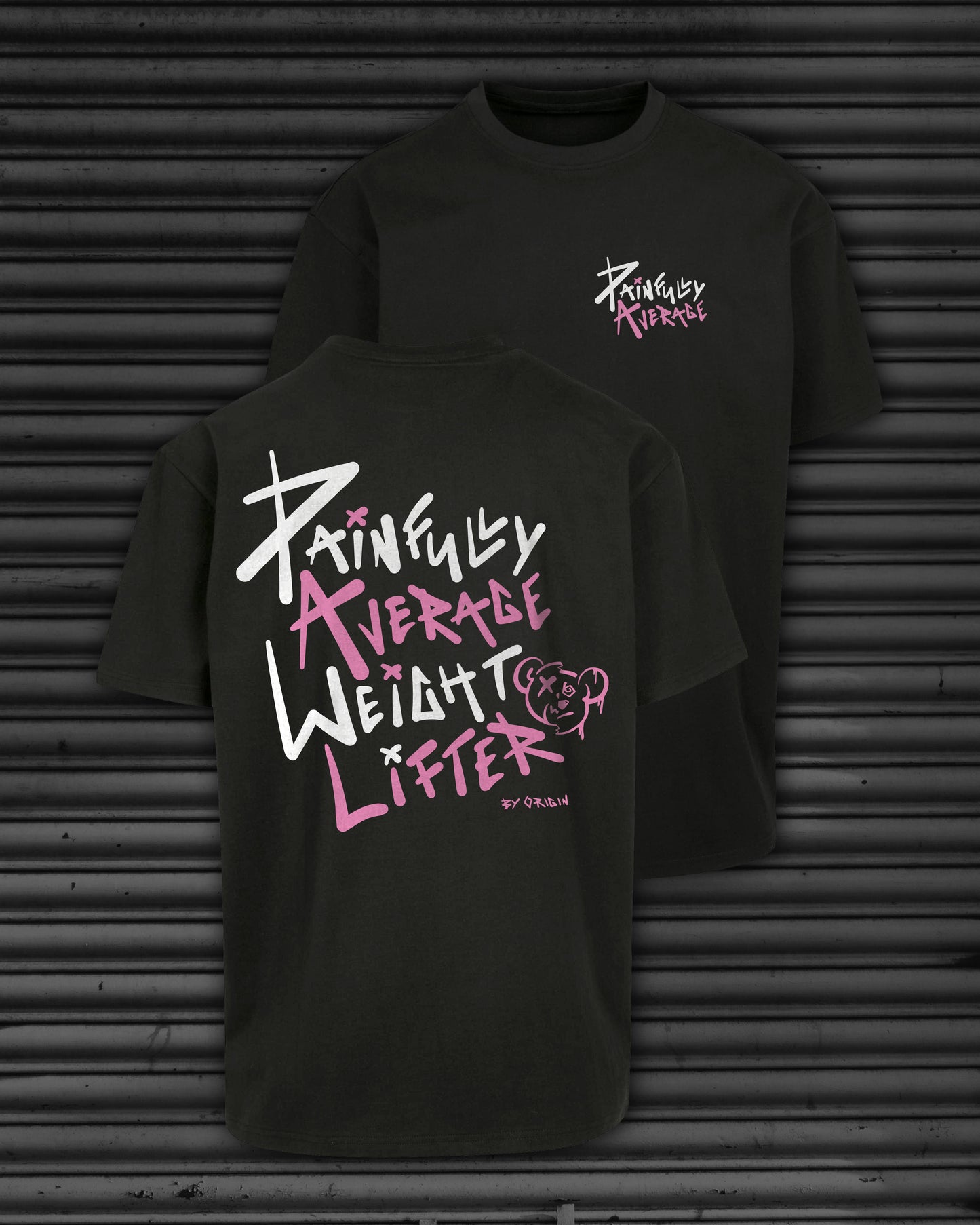 NEW Painfully Average Pink Edt. Core Oversized Text Tee