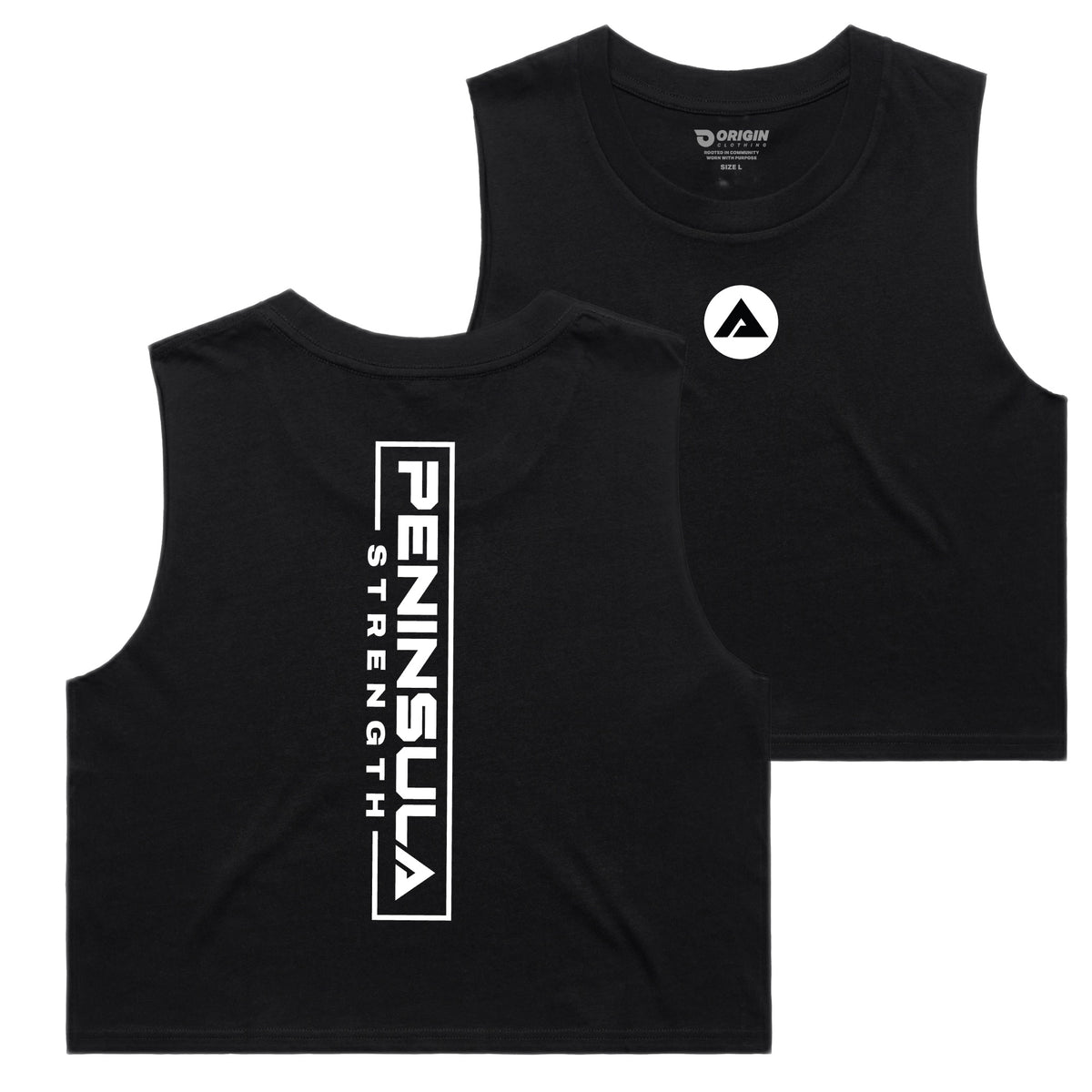 Peninsula Strength Staple Crop Tank - Black