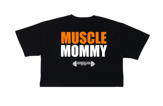 Webbers Gym 'Muscle Mommy' crop tee