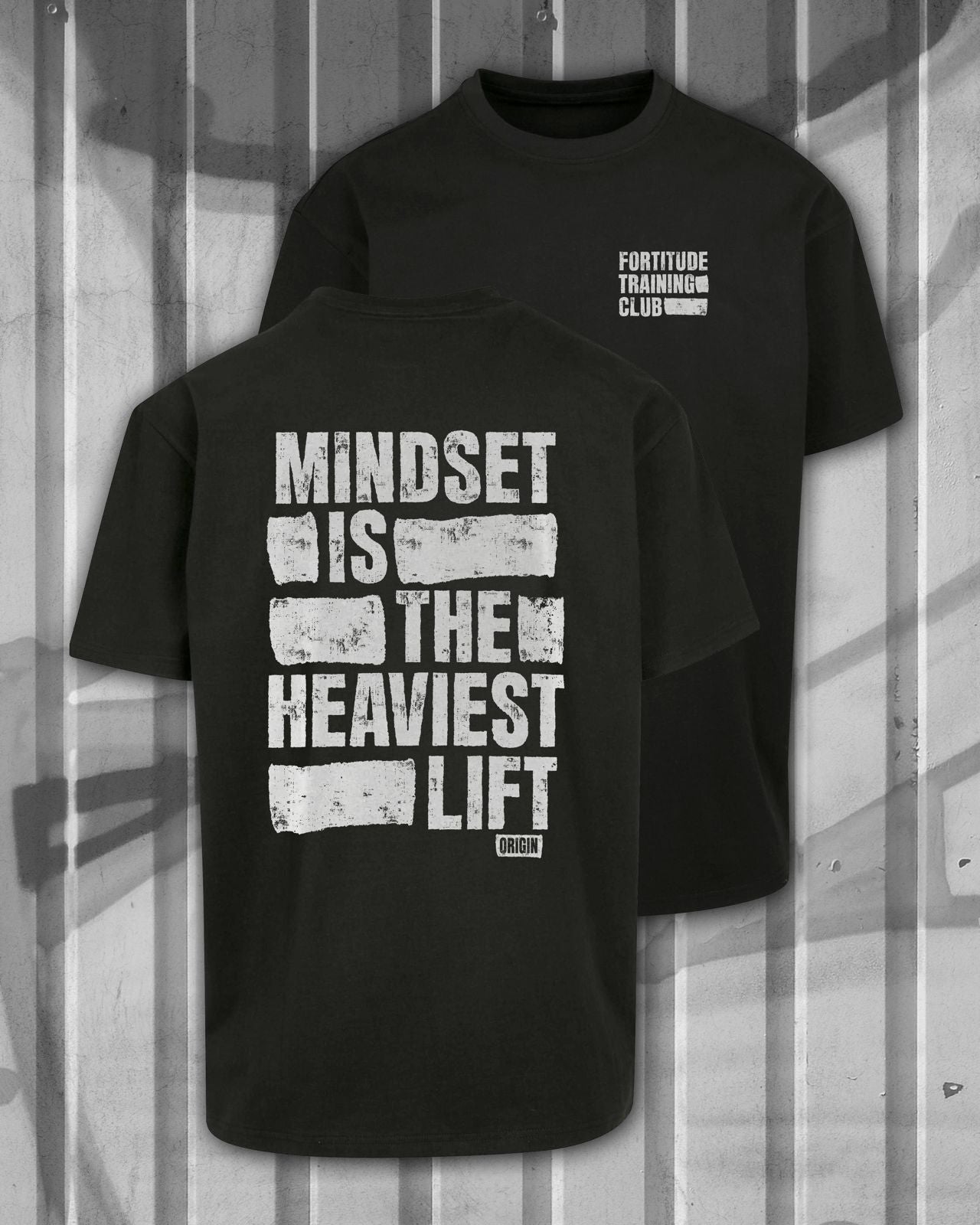 Mindset Is The Heaviest Lift Acid Wash Oversize Tee