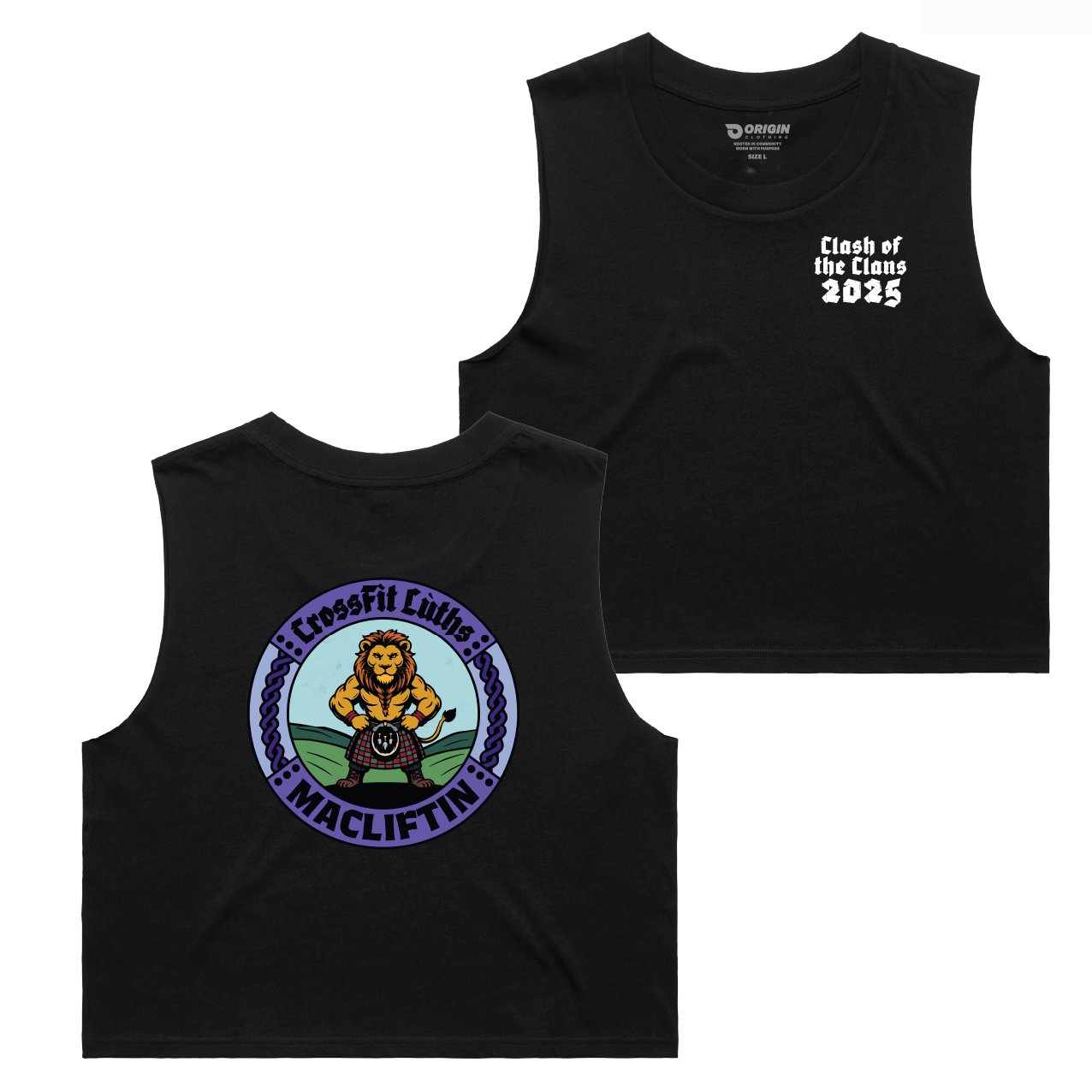 CrossFit Luths Clash of the Clans Purple Staple Crop Tank