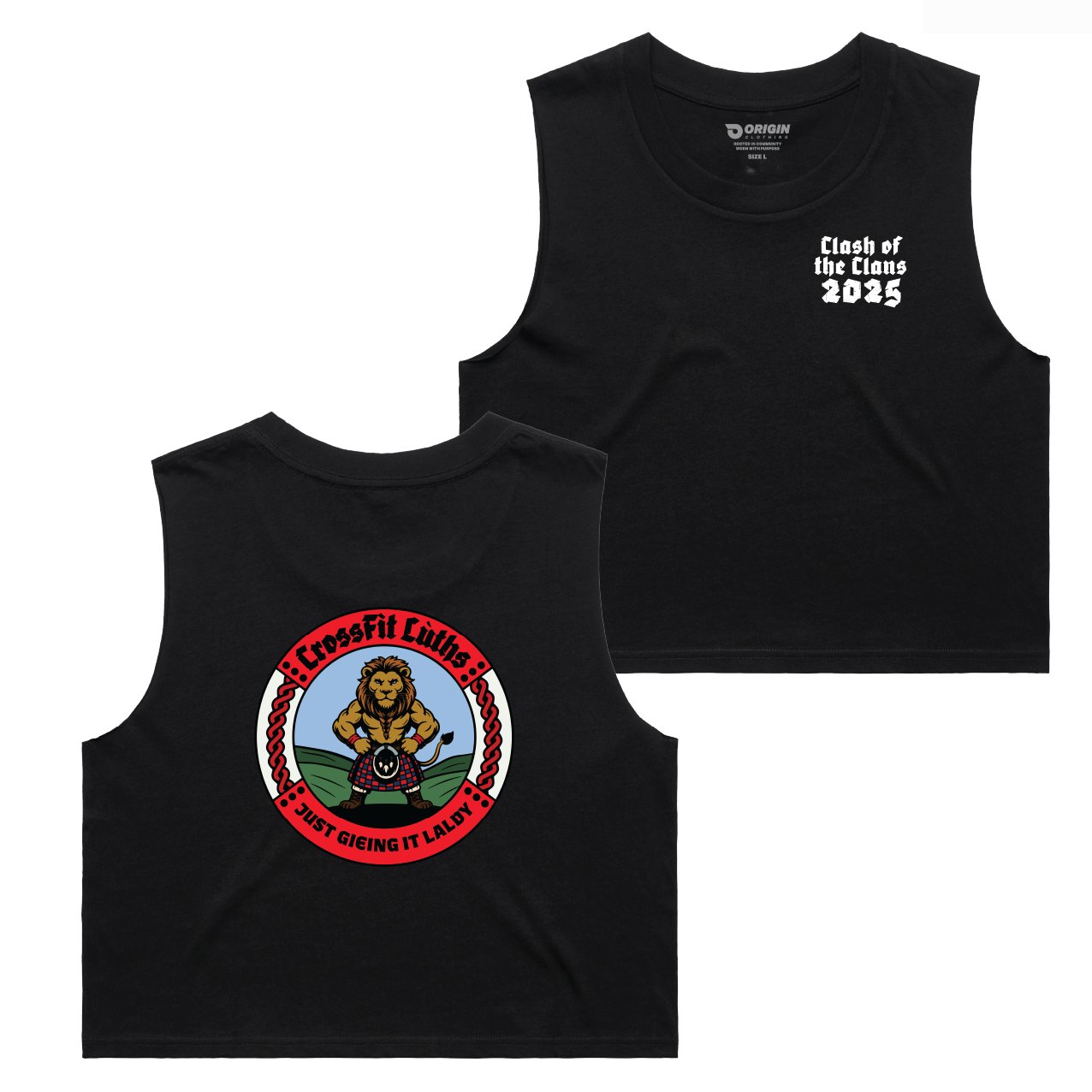 CrossFit Luths Clash of the Clans Red Ladies Crop Tank