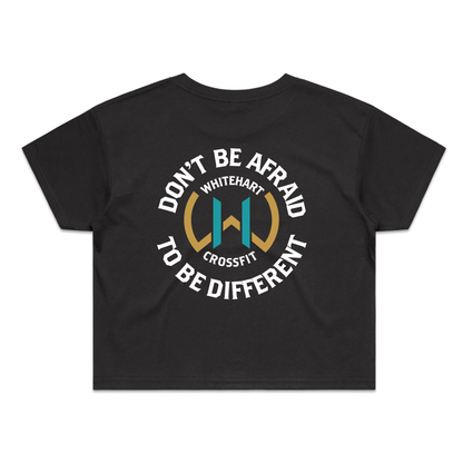 Whitehart Don't Be Afraid To Be Different Crop Tee