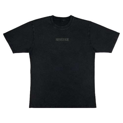 Maverick Strength Oversize Embroidered Tee Black Logo